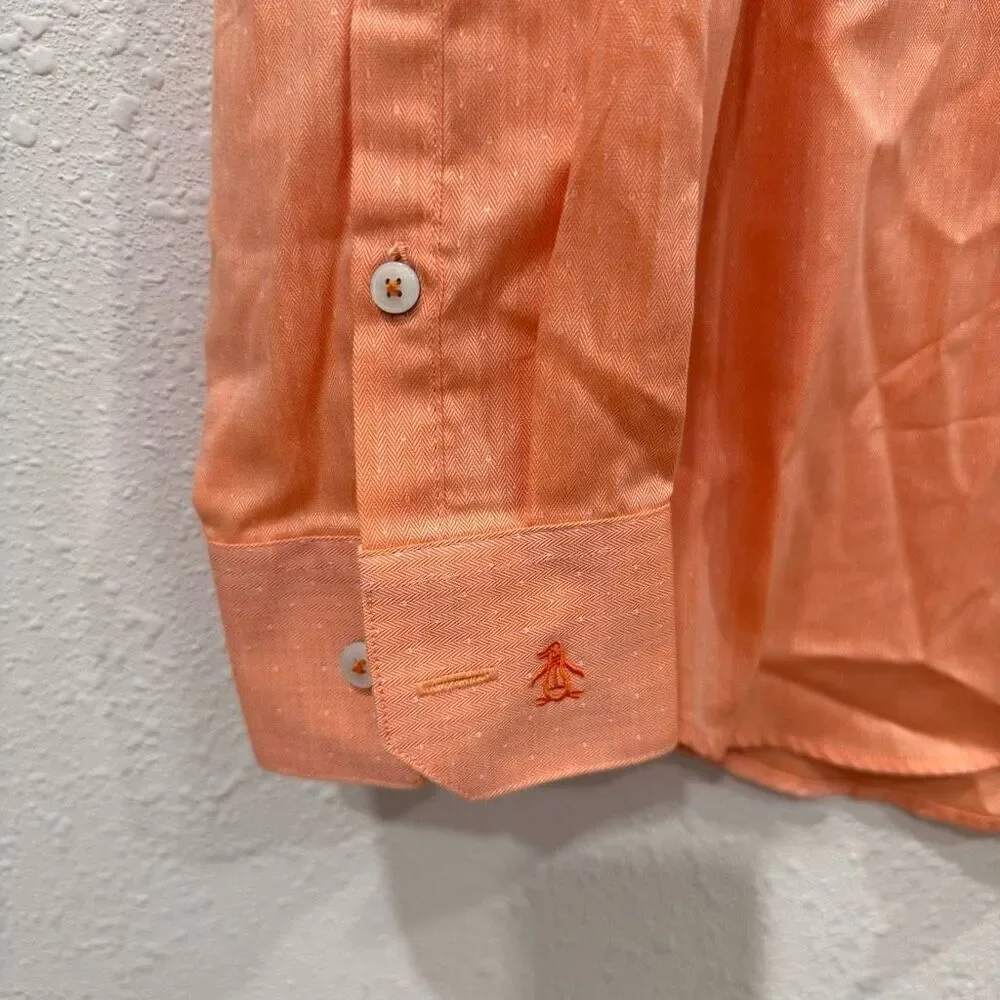 Penguin by musingwear men slim fit long sleeve‎ shirt size 16 32/33